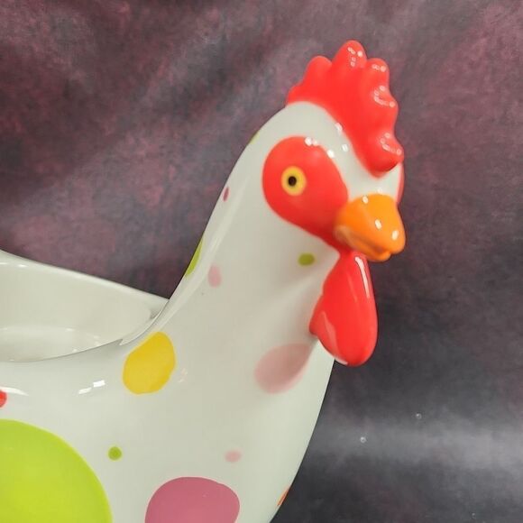 🔸️NIB Partylite Spring Polka Dot Hen Tealight Holder - Picture 4 of 10